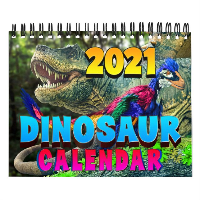 CALENDÁRIO MUNDIAL DO DINOSSAUR DE 2021: Impressão (Capa)