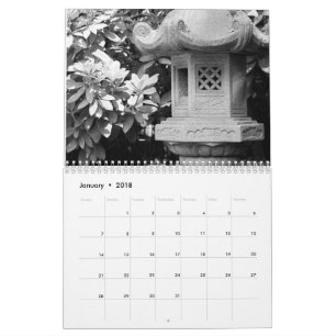 Calendário Mundo com preto e branco