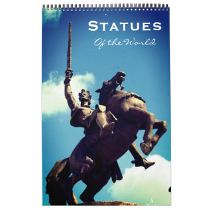 Calendário mundo de estátuas