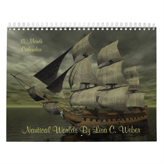 Calendário Mundos náuticos por Lisa C. Weber 18 meses, navios (Capa)