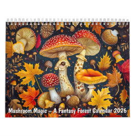 Calendário Mushroom Magic – A Fantasy Forest Calendar 2026
