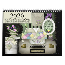 Calendário "My Cup Runneth Over" 2026 Scripture Calendar