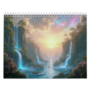 Calendário Mystical Nature Landscapes 2026 Fantasy Wall