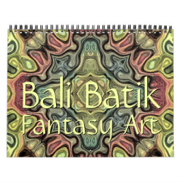 Calendário Na moda Bali Batik Pattern Fantasy Art Designs
