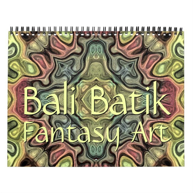 Calendário Na moda Bali Batik Pattern Fantasy Art Designs (Capa)