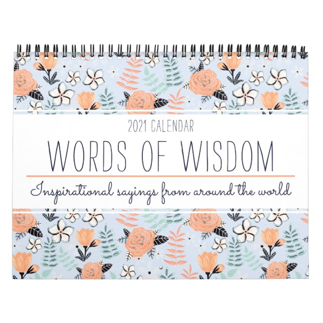 Calendário Na moda Inspirational Quote Botânico Floral 2025 (Capa)