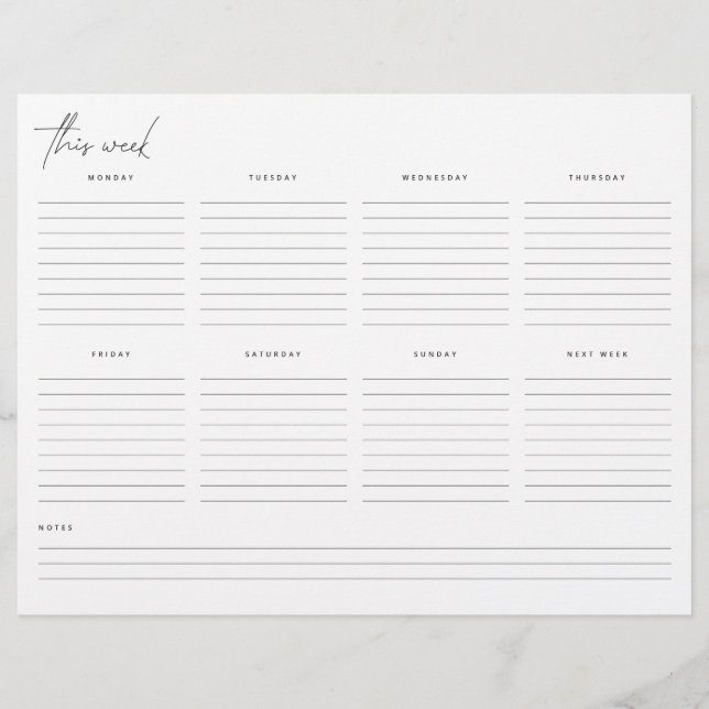 Calendário Não Atualizado do Planejador Semanal (Frente)