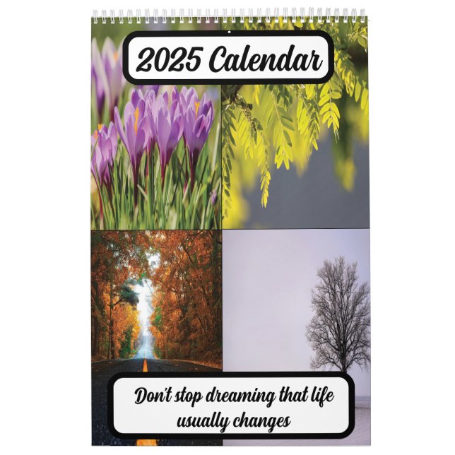 Calendário Não pare de sonhar que a vida normalmente muda 202 (Capa)