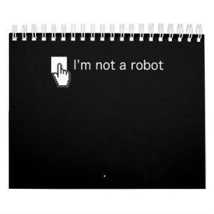 Calendário Não sou Robô, um presente de Geek de programador