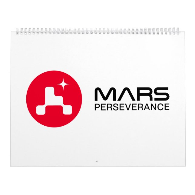 Calendário Nasa Marte Perseverança Logotipo Rover Branco (Capa)