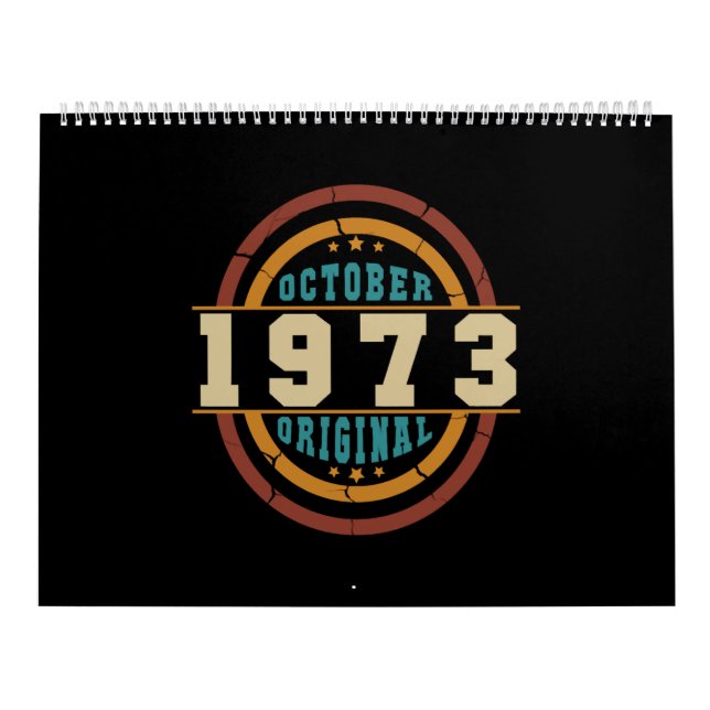 Calendário Nascer de outubro de 1973 - Retro original (Capa)