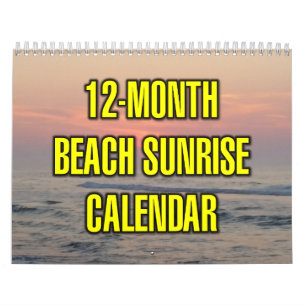 Calendário Nascer do sol na praia de 12 meses