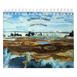 CALENDÁRIO NATIONAL PARKS WATERCOLORS 2026 CALENDAR