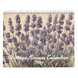 Calendário Natureza das Flores de Vintagem Elegant