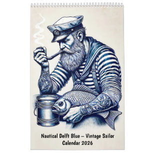 Calendário Náutico Delft Azul – Marinheiro Vintage