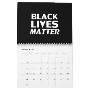 Calendário Negras Importam Negras e Brancos Modernos