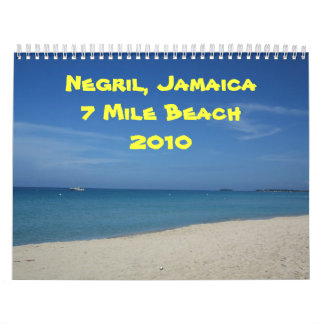 Calendário Negril, Jamaica praia 2010 de 7 milhas