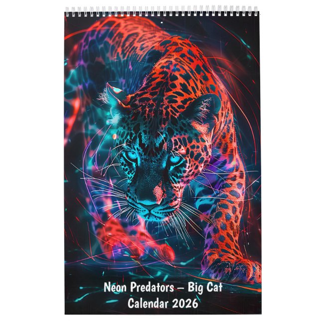Calendário Neon Predators – Big Cat Calendar 2026 (Capa)