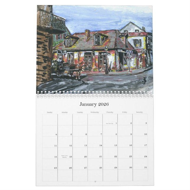 Calendário New Orleans Street Car (Jan 2026)