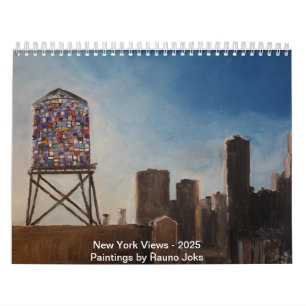 Calendário New York Views 2025, Paintings by Rauno Joks