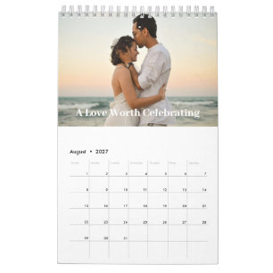 Calendário Noiva Minimalista Moderna para ser Foto de Noiva 