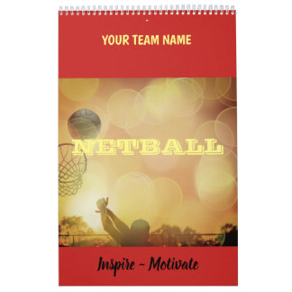 Calendário Nome de Equipe Personalizado Netball