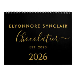 Calendário Nome Personalizado Est Data Chocolatier Negócios