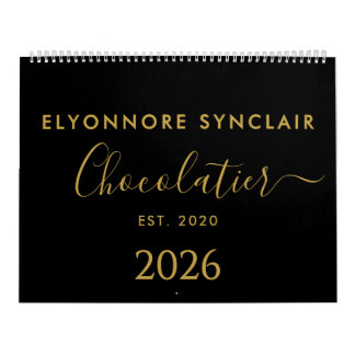 Calendário Nome Personalizado Est Data Chocolatier Negócios