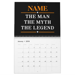 Calendário Nome Personalizado O Homem O Mito A Legenda
