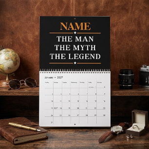 Calendário Nome Personalizado O Homem O Mito A Lenda