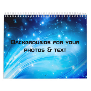 Calendário Norte Claro Estrelas azuis + texto e ideias