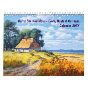 Calendário Nostalgia do Mar Báltico – Vacas, Barcos & Casas d
