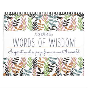 Calendário Nota Inspiracional Colorida Elegante Floral 2022