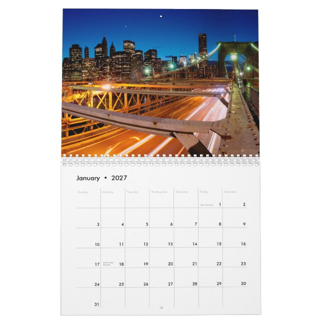 calendário Nova Iorque (Jan 2027)