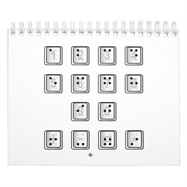 Calendário Números de Chave do Computador em Braille (Capa)