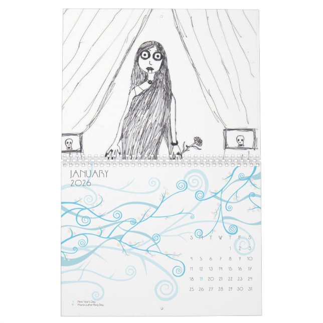 Calendário O ano assustador (Jan 2026)