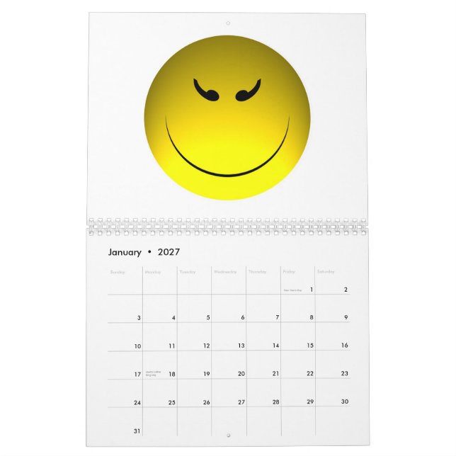 Calendário O ano nas caras (Jan 2027)