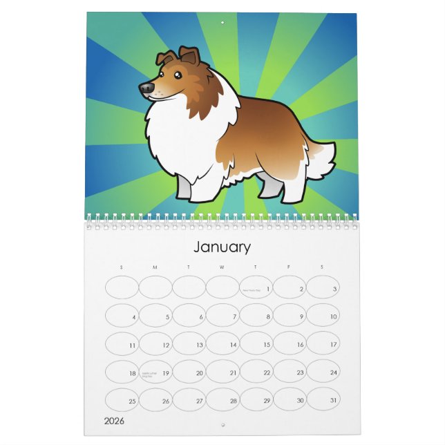 Calendário O cão dos desenhos animados produz 2012 (Jan 2026)