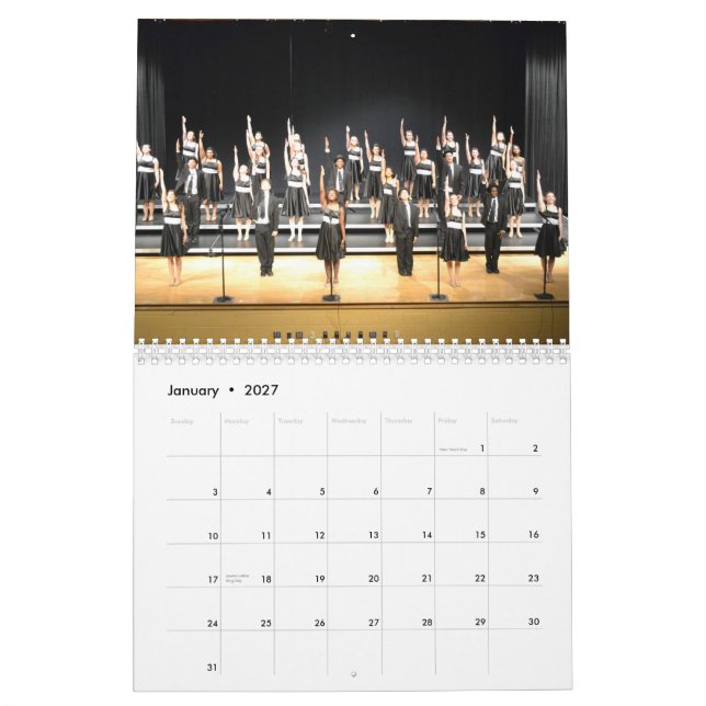 Calendário O coro 2015 da mostra do ritmo do titã Calendar (Jan 2027)