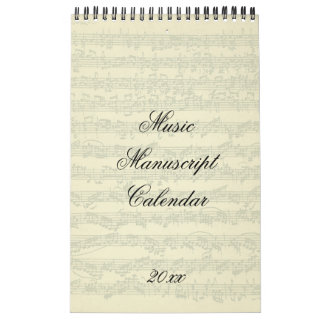 Calendário O Manuscrito De Música Excreve O Ano Atual