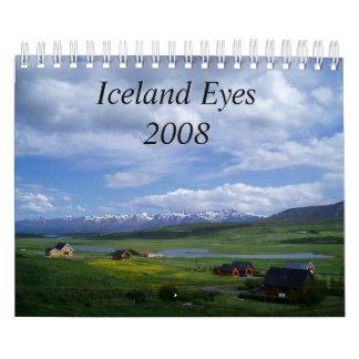 Calendário O *New* Islândia Eyes 2008, com texto
