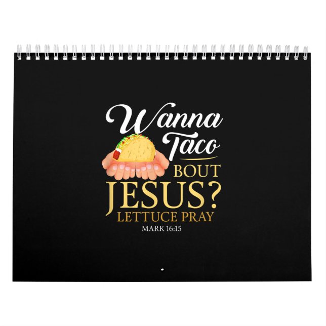 Calendário O presente cristão engraçado quer Taco sobre Jesus (Capa)