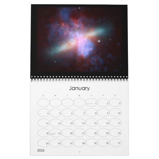 Calendário O universo (Jan 2026)