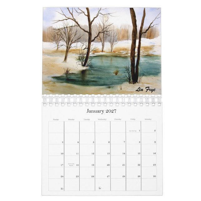 Calendário O Watercolors2013 de Lin (Jan 2027)