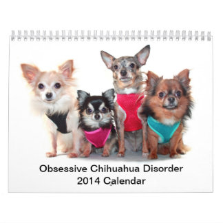 Calendário obsessivo da desordem 2014 da chihuahua