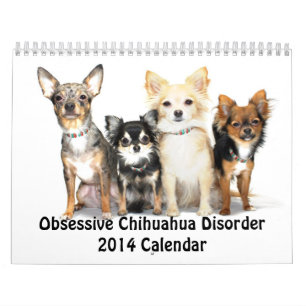 Calendário obsessivo da desordem 2014 da chihuahua