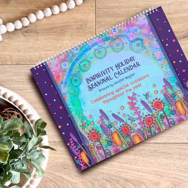 Calendário Ocasião de inspirividade Bonito 2024 de férias (Seasonal Inspirivity calendar )