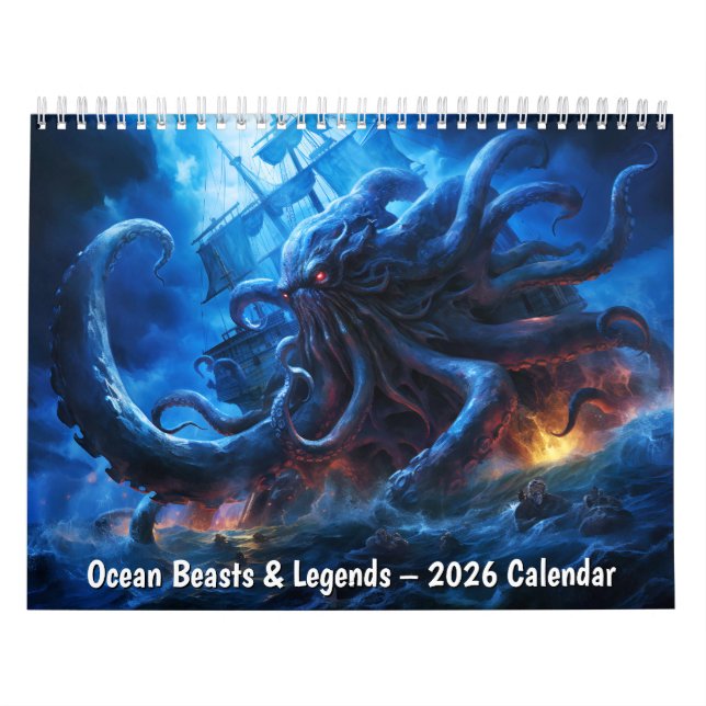 Calendário Ocean Beasts & Legends – 2026 Calendar (Capa)