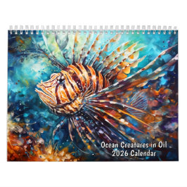 Calendário Ocean Creatures in Oil – 2026 Calendar