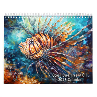 Calendário Ocean Creatures in Oil – 2026 Calendar